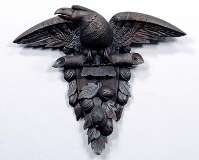 Carved oak wooden eagle wall mounted 93167