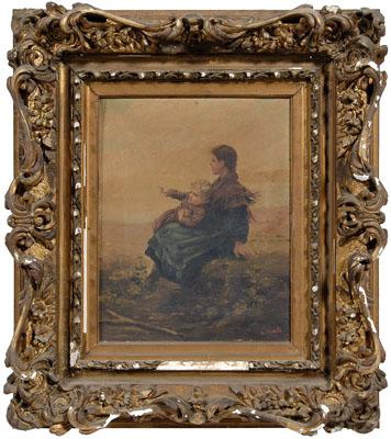 Genre painting signed E. Hart,