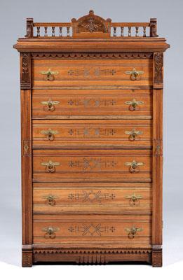 Victorian cherry side locking chest  931b9