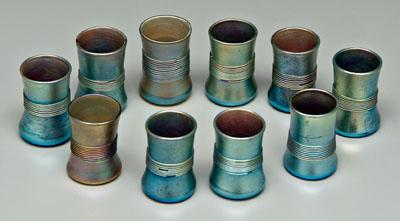 Set of ten Tiffany shot glasses  931d5