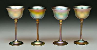 Set of four Tiffany stems: iridescent