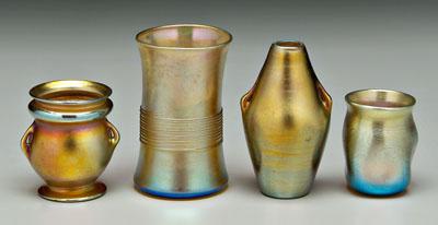 Four pieces Tiffany glass: miniature