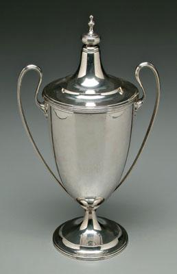 Tiffany sterling covered urn, tapering