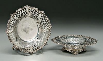 Pair Tiffany sterling bowls: openwork