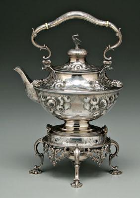 Tiffany sterling hot water kettle, oval