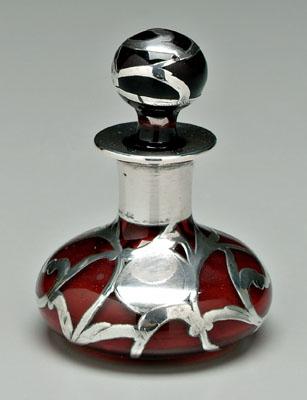 Sterling overlay red glass perfume  931f5