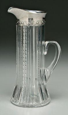 Silver mounted cut glass pitcher  931f8