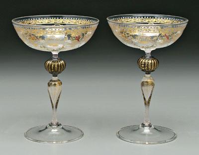 Pair enameled glass goblets fine 931f9
