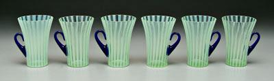 Six Fry art glass cups opalescent 931fe