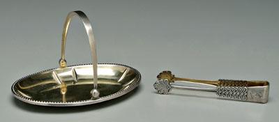 Two pieces Russian silver sugar 93201