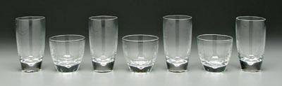Set of 12 Steuben glassware: clear glass,