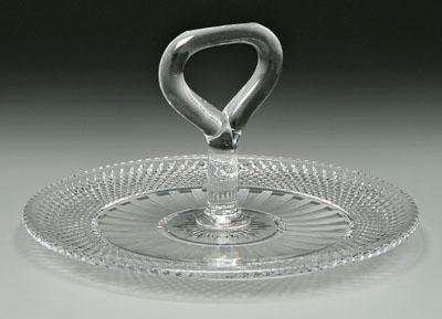 Fry cut glass server, diamond pattern