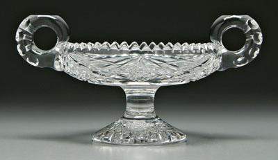 Fry cut glass double handled compote,