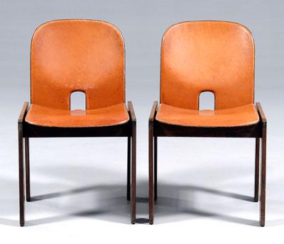 Pair Cassina chairs teakwood with 9322f