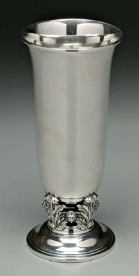 Jensen style sterling vase, trumpet