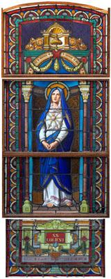 1891 French stained glass window:
