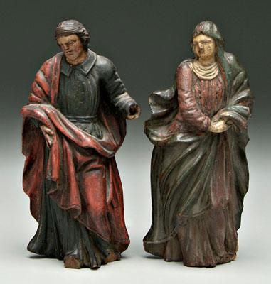 Two Spanish Colonial carved figures  93281