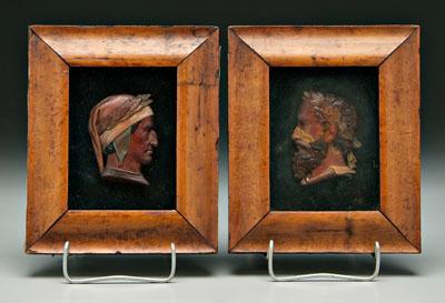 Two 19th century laureate wax profiles 93283