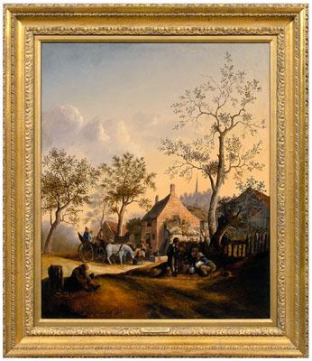 Dutch School genre painting figures 93296