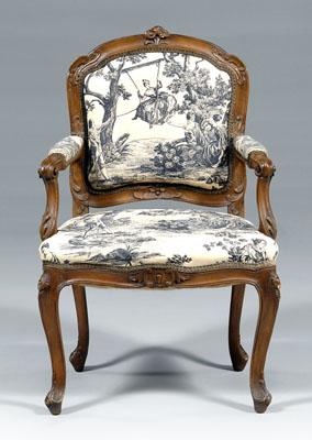 Provincial Louis XV style fauteuil 9329c