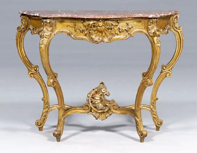 Italian rococo console, shaped