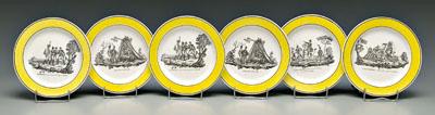 Six military French transfer plates: