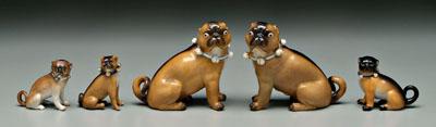 Five Continental porcelain pug 932c7