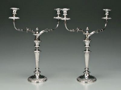 Pair Old Sheffield plate candelabra  932df