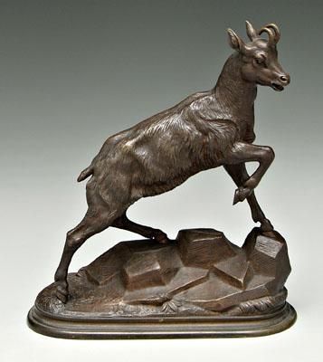 Bronze after Jules Moigniez, goat, signed