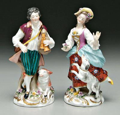 Two Chelsea porcelain figures: woman