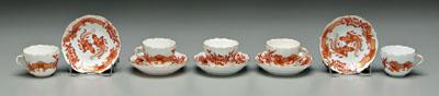 Meissen demitasse set: iron red