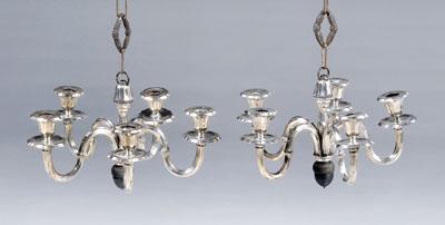 Pair Continental silver chandeliers  9334d