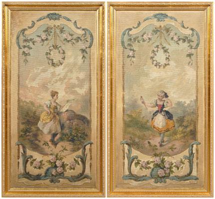 Pair of Charles Lutyens paintings 93362