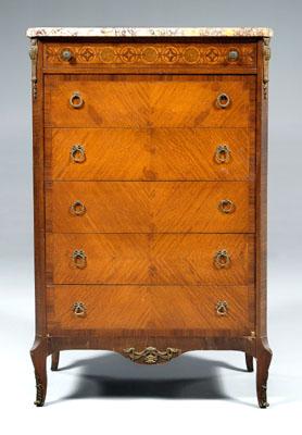 Louis XV style marquetry chest,