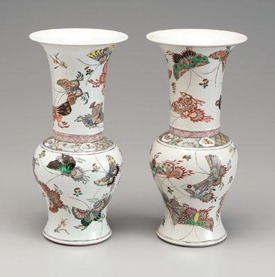 Pair Chinese yen yen vases Hundred 92f9d