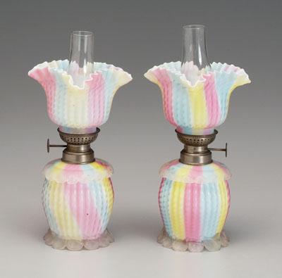 Pair rainbow mother of pearl lamps  92fb1