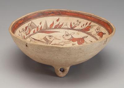 Decorated earthenware footed bowl,