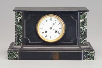 Tiffany marble key-wind shelf clock,