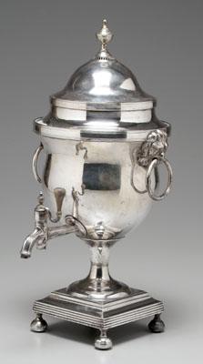 Silver plated hot water urn, urn
