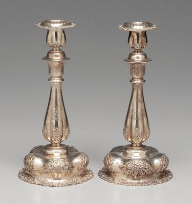 Pair Tiffany sterling candlesticks: