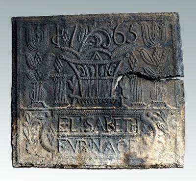 Elisabeth, New Jersey 1765 fireback,