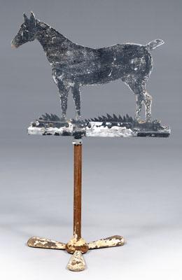 Horse form sheet iron weathervane, depicting