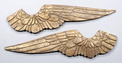Pair carved and gilt angel wings  9306a