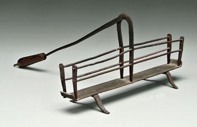 Wrought iron toaster, rods through