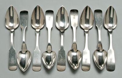 Set nine Virginia coin silver spoons  93088