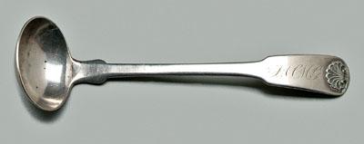 Georgia coin silver ladle, fiddle handle