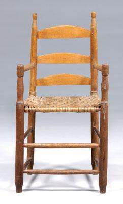 Early American ladder back armchair,