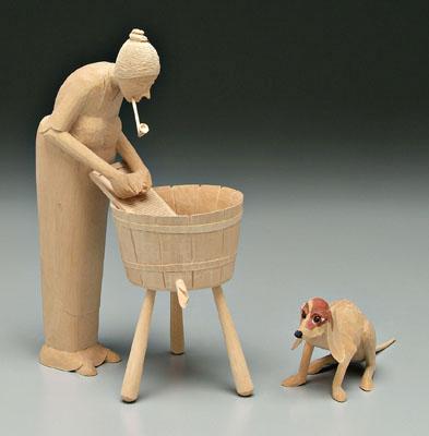 Edsel Martin carving, washer woman,