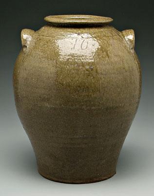 Ten gallon ovoid stoneware jar,