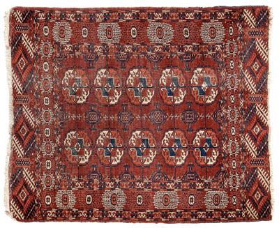 Turkoman rug, two rows of guls